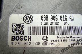 БЛОК УПРАВЛЕНИЯ VW T5 1.9 TDI 038906016AJ 0281012538