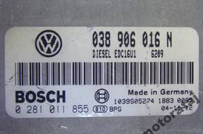 БЛОК УПРАВЛЕНИЯ VW T5 1.9TDI 0281011855 038906016N