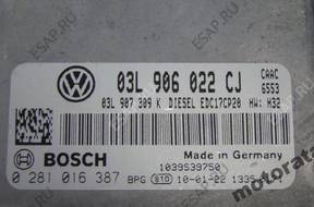 БЛОК УПРАВЛЕНИЯ VW T5 2.0TDI 03L906022CJ 0281016387