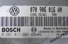 БЛОК УПРАВЛЕНИЯ VW T5 2.5TDI 0281011604 070906016AN