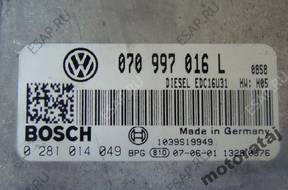 БЛОК УПРАВЛЕНИЯ VW T5 2.5TDI  0281014049 070997016L