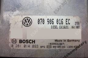 БЛОК УПРАВЛЕНИЯ VW T5 2.5TDI 070906016ec 0281014893 +PIN