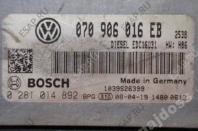 БЛОК УПРАВЛЕНИЯ VW T5 2.5TDI 174KM 0281014892 070906016EB