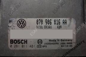БЛОК УПРАВЛЕНИЯ VW TOUAREG 070906016aa 0281011481 +PIN