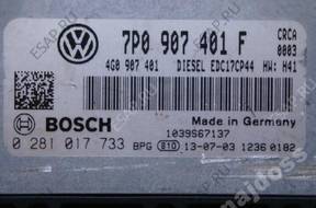 БЛОК УПРАВЛЕНИЯ VW TOUAREG 3.0TDI 0281017733 7P0907401F