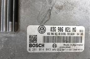 БЛОК УПРАВЛЕНИЯ VW TOURAN 03G906021MG 0281014043 EDC16U34