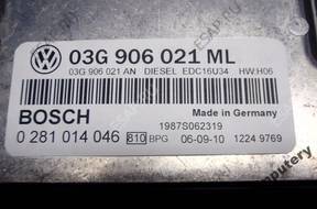 БЛОК УПРАВЛЕНИЯ VW TOURAN 03g906021ml 0281014046 БЕЗ КОДА