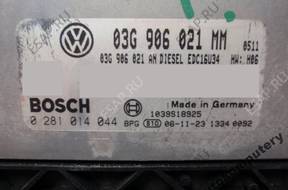 БЛОК УПРАВЛЕНИЯ VW TOURAN 03g906021mm 0281014044 БЕЗ КОДА