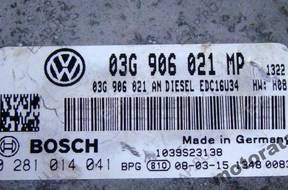 БЛОК УПРАВЛЕНИЯ VW TOURAN  1.9  03G906021MP 0281014041