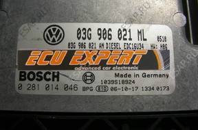 БЛОК УПРАВЛЕНИЯ VW TOURAN 1.9 TDI 03G906021ML 0281014046
