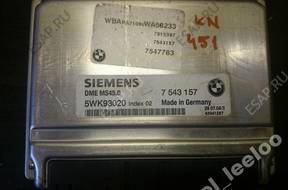 BMW X3 E83 2.5i - 5WK93020 - DME7543157 DME MS45.0