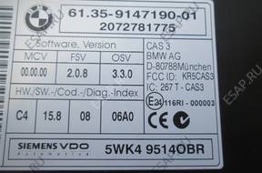 BMW X5 E70 X6 E71 МОДУЛЬ БЛОК УПРАВЛЕНИЯ CAS 9147190
