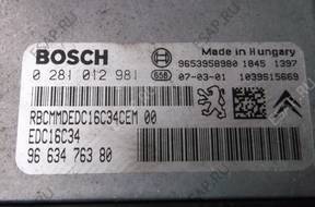 C4 PICASSO БЛОК УПРАВЛЕНИЯ 9663476380 0281012981 1.6 HDI