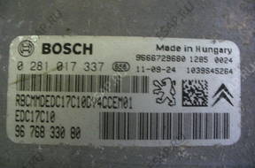 CITROEN C3 1.4 HDI БЛОК УПРАВЛЕНИЯ 9666729680 0281017337