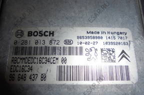 CITROEN C3 1.6 HDI БЛОК УПРАВЛЕНИЯ BSI КОМПЛЕКТ 0281013872