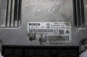 CITROEN C4 PICASSO БЛОК УПРАВЛЕНИЯ ДВИГАТЕЛЕМ 0281012981