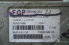 CORSA 1.3 CDTI БЛОК УПРАВЛЕНИЯ ДВИГАТЕЛЕМ 55196352ZJ .