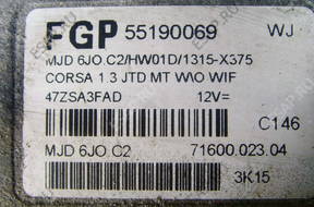 CORSA C 1.3 CDTI БЛОК УПРАВЛЕНИЯ ДВИГАТЕЛЕМ 55190069