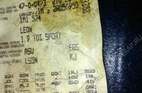 двигатель 1,9 TDI 110KM ASV SEAT LEON 02r wAucie