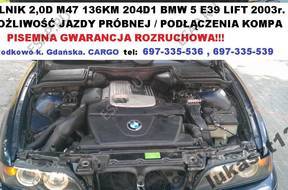 двигатель 2,0D M47 204D1 136KM BMW 5 E39 03r лифт. версия в ОТС