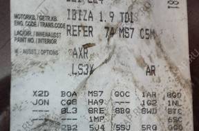 двигатель Ibiza 1,9 TDI AXR Iga