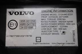 двигатель SUPEK VOLVO FH 13 FH13 D13A E3 440 480