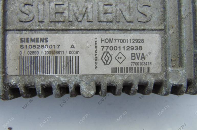 ЭБУ SIEMENS S105280017A HOM 7700112928 7700112938 RENAULT