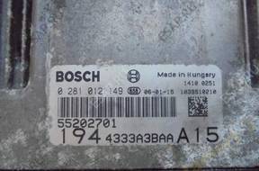 FIAT  II 1.9 JTD БЛОК УПРАВЛЕНИЯ ДВИГАТЕЛЕМ 0281012149