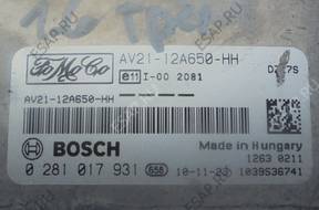 FORD FIESTA MK7 БЛОК УПРАВЛЕНИЯ 1.6 TDCI AV21-12A650-HH