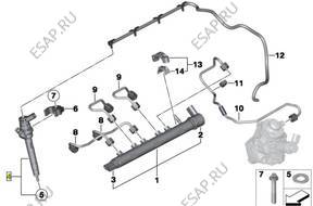 Форсунка  ТОПЛИВА BMW 320d, 520d N47N