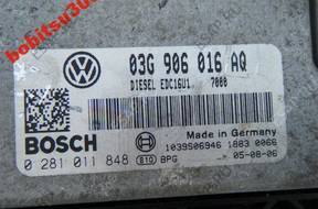 golf 5 V 2.0 tdi БЛОК УПРАВЛЕНИЯ 0281011848 03G906016AQ