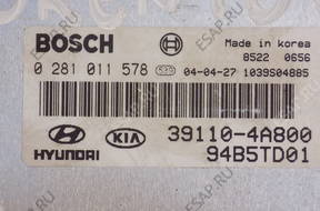 KIA SORENTO 2.5 КОМПЛЕКТ ИММОБИЛАЙЗЕР 0281011578 39110-4A800