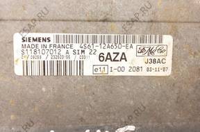 КОМПЛЕКТ FIESTA MK6 1.4 БЛОК УПРАВЛЕНИЯ 4S6112A650EA 6AZA