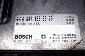 КОМПЛЕКТ КОМПЛЕКТ MERCEDES a6471530579 0281011072