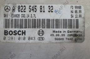 MERCEDES 2,7 CDI БЛОК УПРАВЛЕНИЯ A0225458132 0281010043