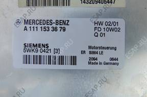 MERCEDES БЛОК УПРАВЛЕНИЯ ЗАМОК ЗАЖИГАНИЯ КОМПЛЕКТ A1111533679