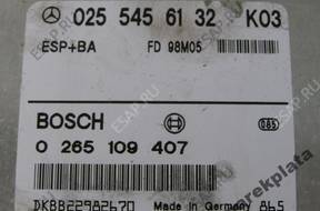 MERCEDES W208 2001 3,2 BOSCH 0 265 109 407 MERCEDES W208 2001 3,2 BOSCH 0 265 109 407