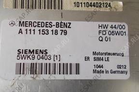 Mercedes W210 1111531879 КОМПЛЕКТ БЛОК УПРАВЛЕНИЯ ДВИГАТЕЛЕМ