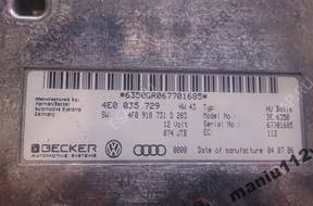 МОДУЛЬ БЛОК УПРАВЛЕНИЯ AUDI A6 C6 Q7 4E0035729 4F0910731D