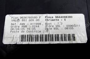 МОДУЛЬ BSI GOX-00 PEUGEOT 307 9644098380 VARIANTE E