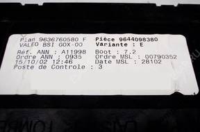 МОДУЛЬ BSI PEUGEOT 307 9644098380 variante E БЕЗ КОДА