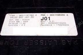МОДУЛЬ BSI PEUGEOT 307 9651196680 j01 БЕЗ КОДА