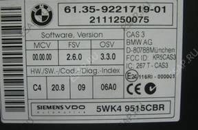 МОДУЛЬ CAS BMW E81 E87 E90 E91 9221719 -01