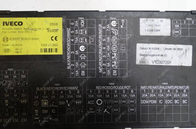 Схема предохранителей ивеко стралис 2011 года