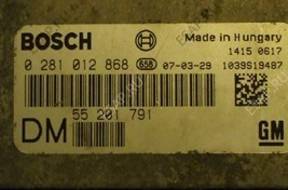 OPEL VECTRA 1,9 CDTI БЛОК УПРАВЛЕНИЯ 0281012868 DM БЕЗ КОДА