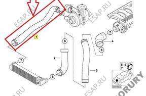 ПАТРУБОК ШЛАНГ ТУРБО ИНТЕРКУЛЕР BMW E46 M47 11617788574