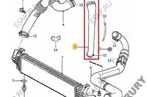 ПАТРУБОК ШЛАНГ ТУРБО ИНТЕРКУЛЕРА VOLVO C30 C70 S40 V50