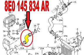 ПАТРУБОК W ИНТЕРКУЛЕР/A AUDI A4 1.9 TDI 8E0145834AQ