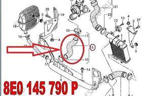 ПАТРУБОК W ТУРБО AUDI A4 B7 2.0TDI 8E0 145 790 P now