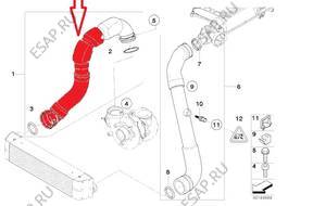 ПАТРУБОК W ТУРБО ИНТЕРКУЛЕР/A BMW E46 330d 330xd Cd